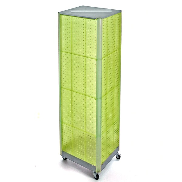 Four-Sided Pegboard Floor Wheeled Display Panel Size:16" x 64.25"